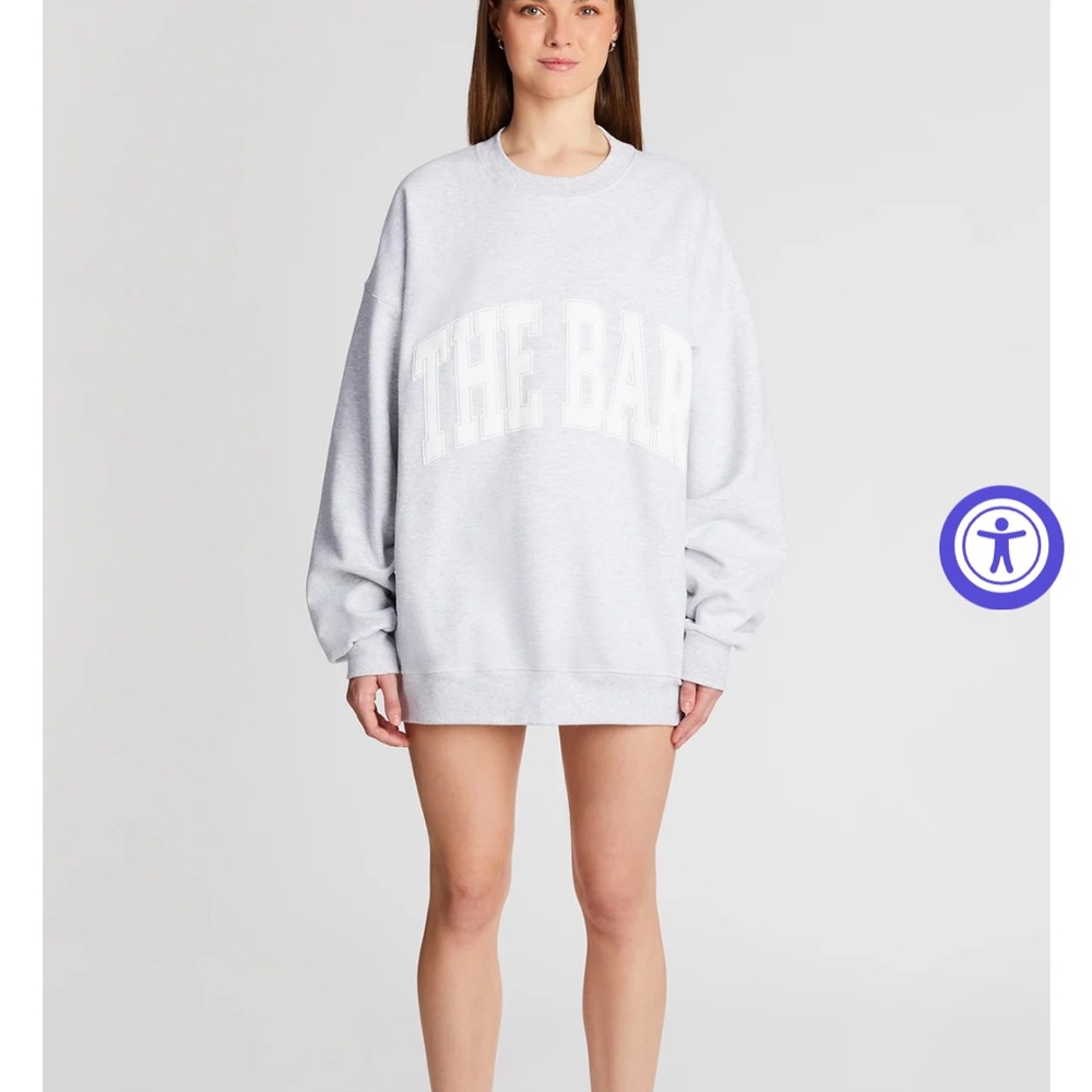 The Bar Light Gray Crewneck Sweatshirt with White Logo